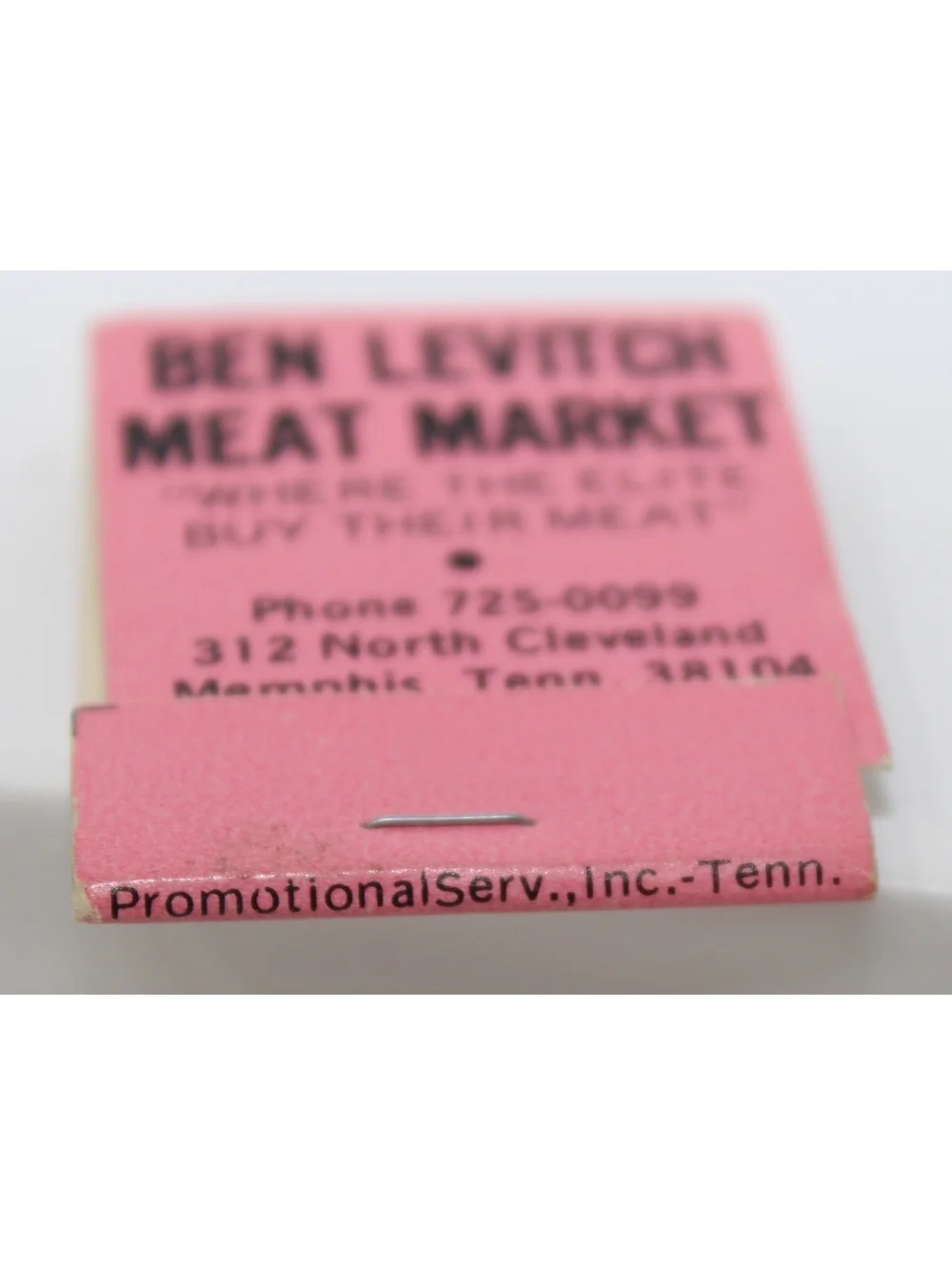 VTG 60s Matchbook Ben Levitch Meat Market Where the Elite Buy Their Meat Memphis